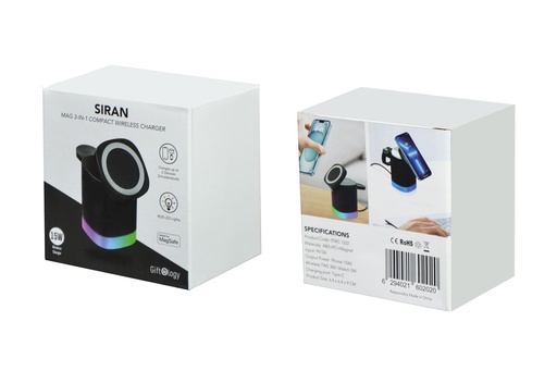 SIRAN - Giftology Mag 3-In-1 Compact Wireless Charger