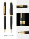 Coventry Classic Black Lacquer with Gold Tone Appointments Ballpoint Pen