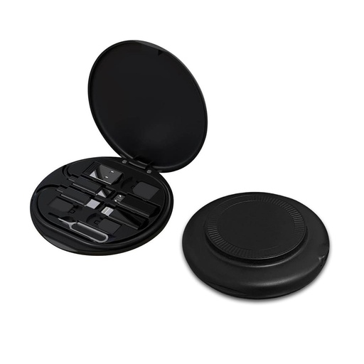 OSLO - Mag - @memorii Recycled 15W Magnetic Wireless Charger Multi - Cable Set - Black