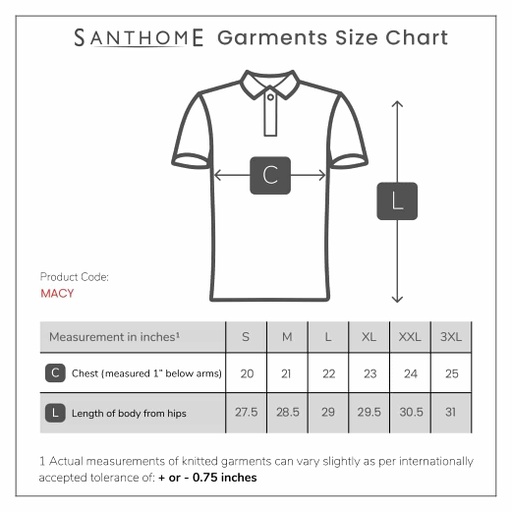 MACY - SANTHOME 2ply 100% cotton Polo Shirt