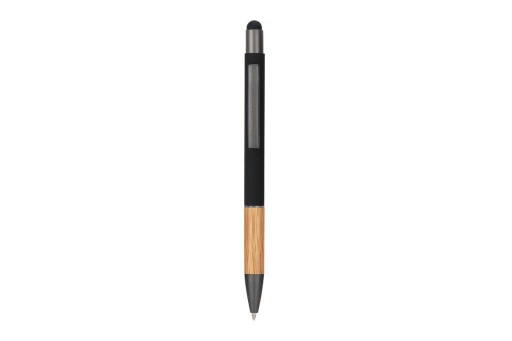 AYTOS - Metal Stylus Pen with Bamboo Grip and Rubberized Aluminium Barrel - Black