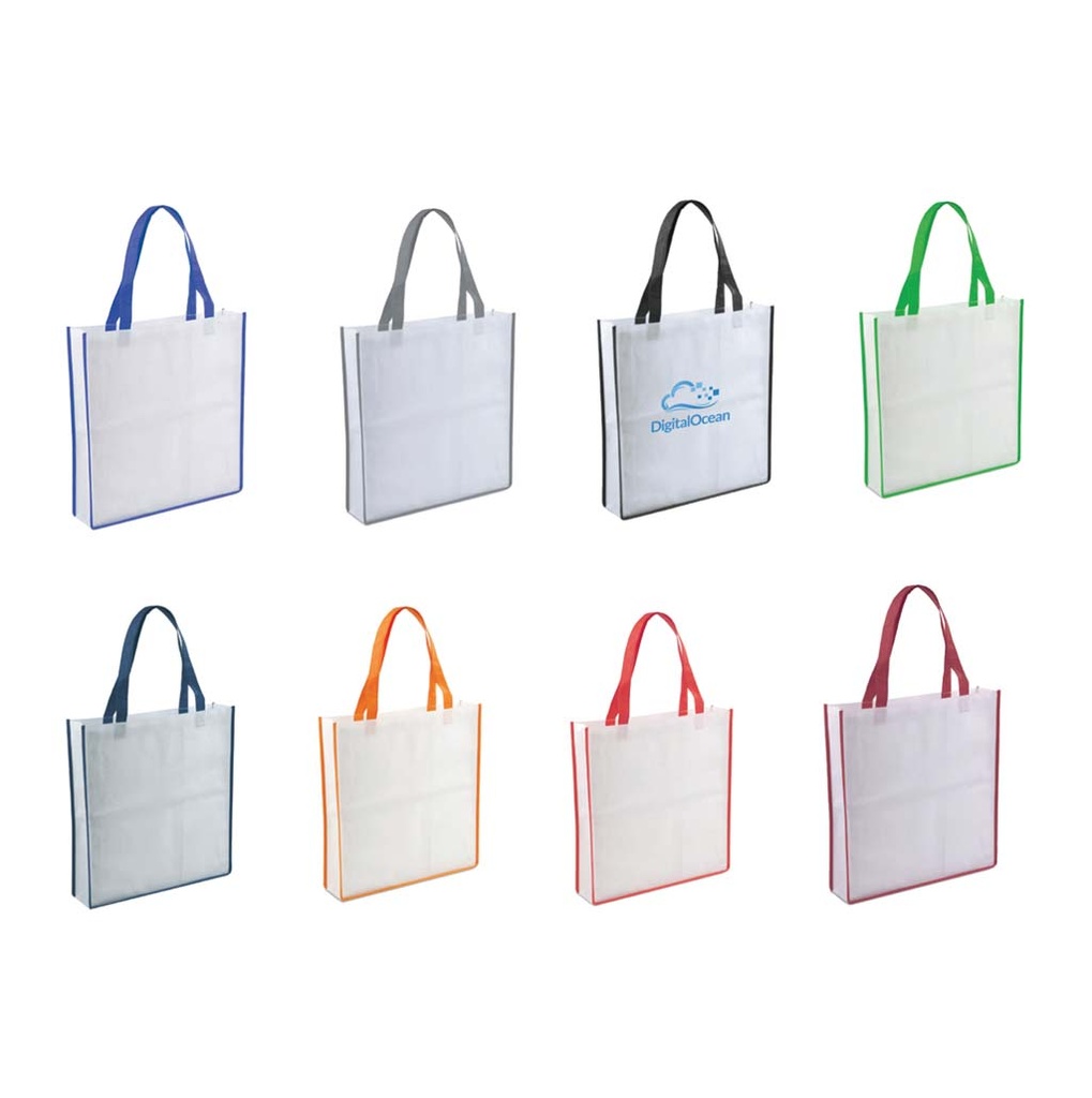 Non-Woven Shopping Bag Vertical White/N.Blue