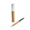 ATCA - eco-neutral Metal Pen with Bamboo Barrel - Natural