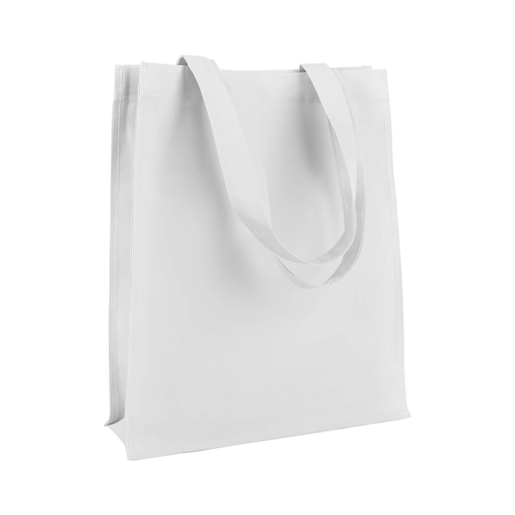 Eco Friendly Cotton Shopping Bag With Gusset - White